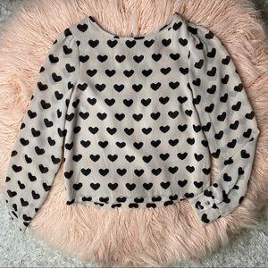 H&M Long Sleeve Heart Blouse